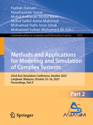 cover image of Methods and Applications for Modeling and Simulation of Complex Systems